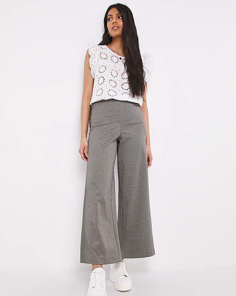 Gingham Wide Leg Trousers