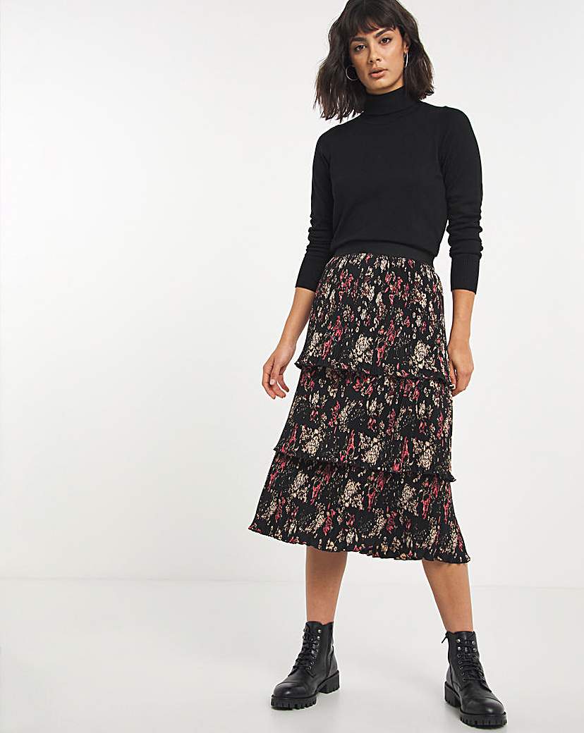 Tiered Midi Skirt