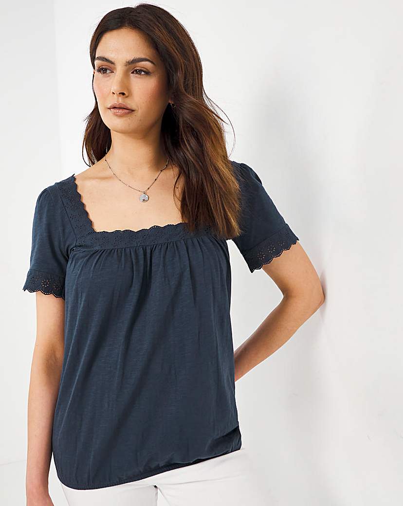 Julipa Square Neck Lace T-Shirt