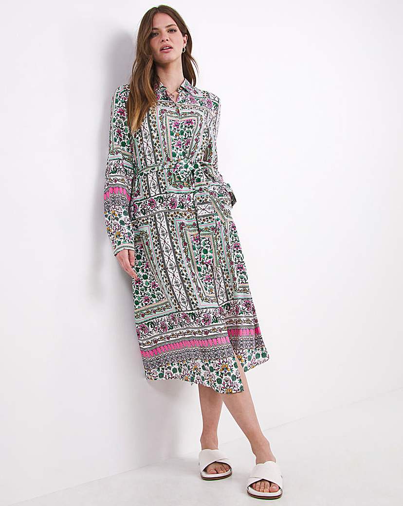 Julipa Border Print Shirt Dress