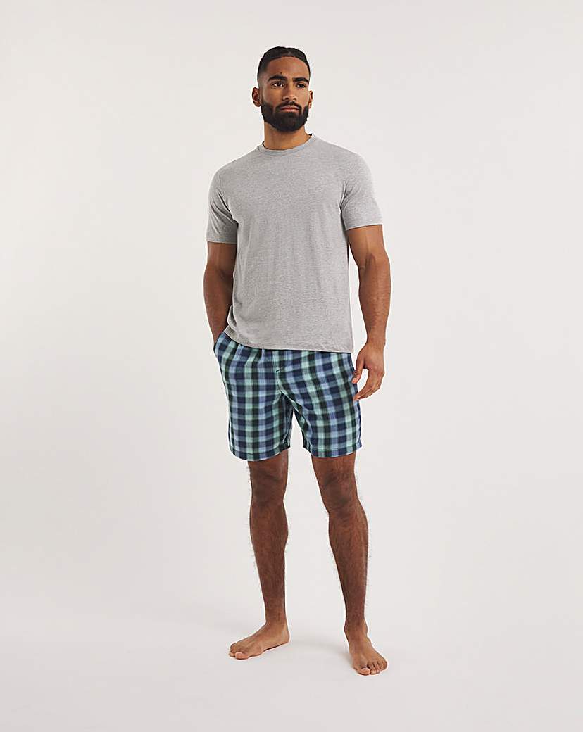 Jersey Tee And Woven Check Short Set