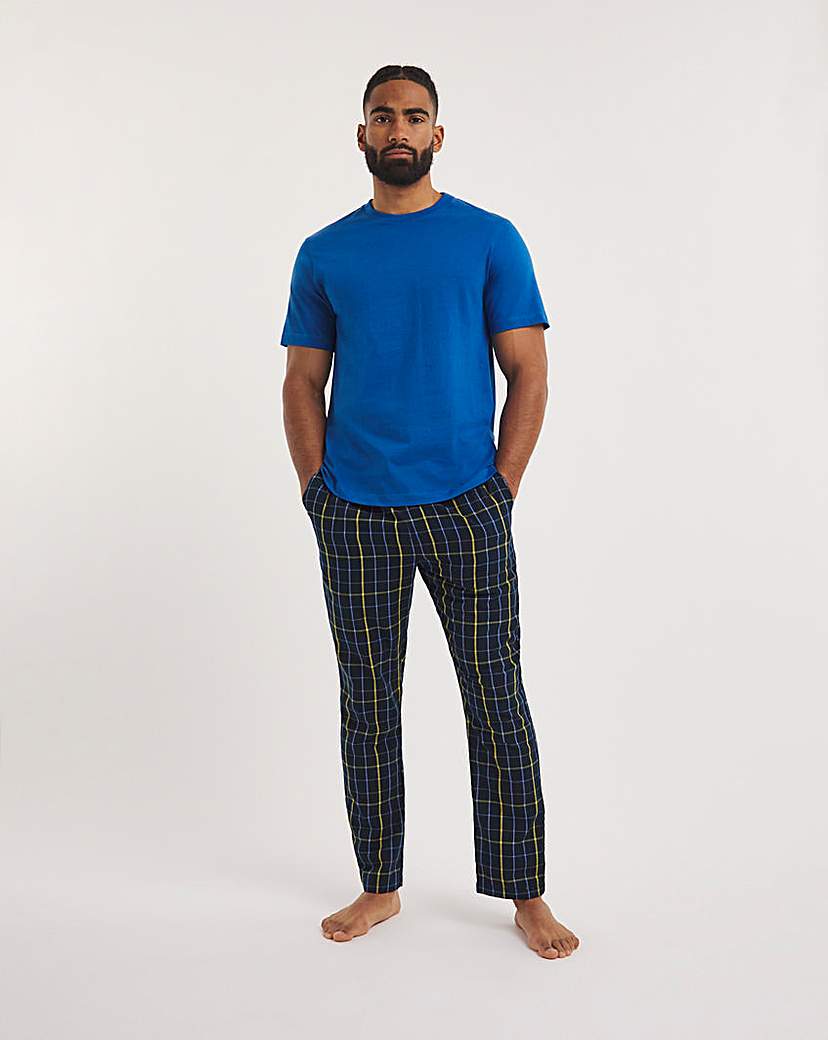 Jersey Tee And Woven Check Trouser Set