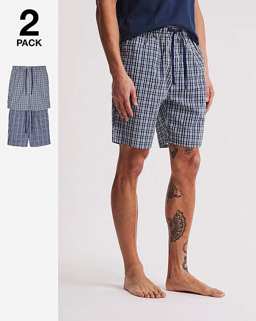 Image of 2 Pack Check Woven PJ Shorts
