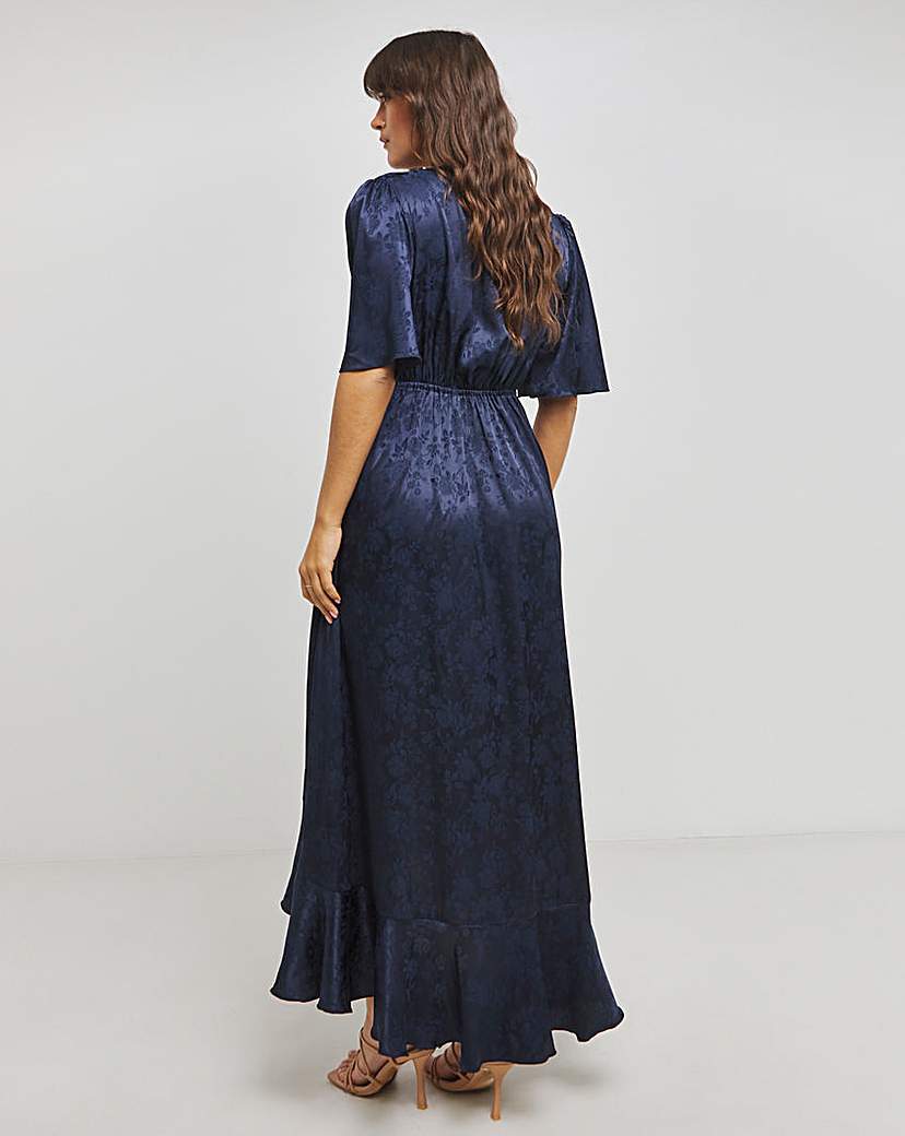 Flounce London Jacquard Wrap Dress