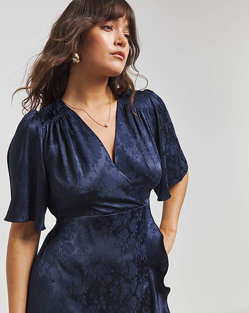 Flounce London Jacquard Wrap Dress