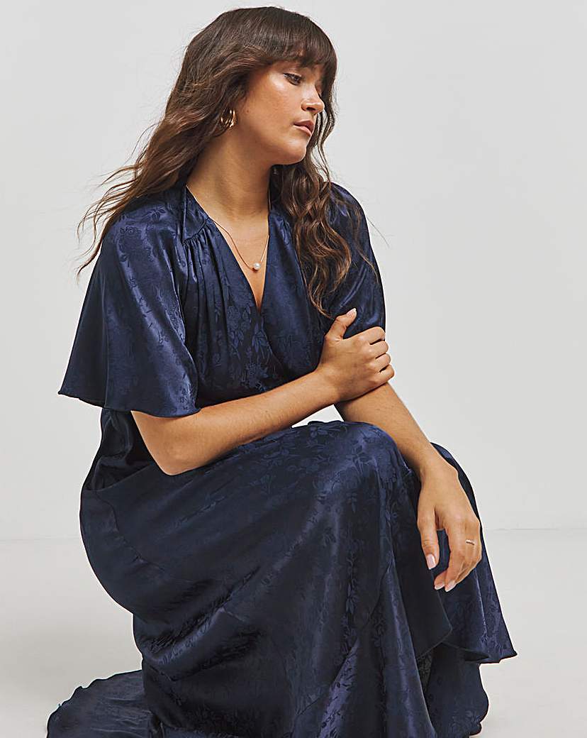 Flounce London Jacquard Wrap Dress