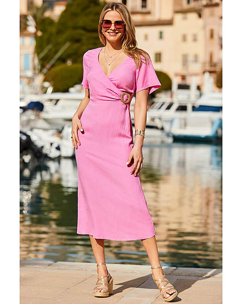 Sosandar Buckle Midi Dress