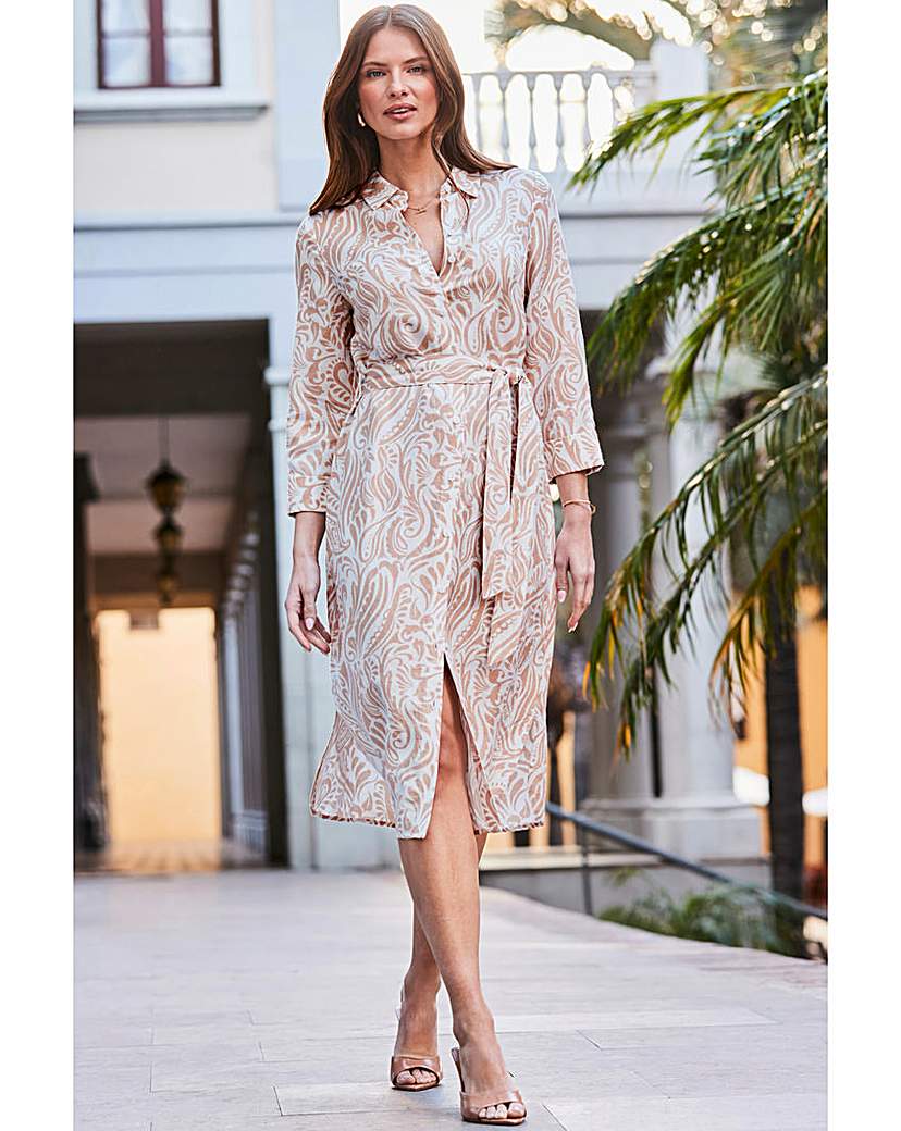 Sosandar Linen Shirt Dress