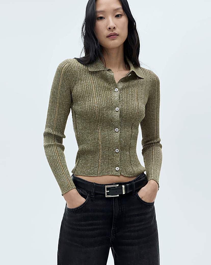 Mango Cotillon Ribbed Cardigan