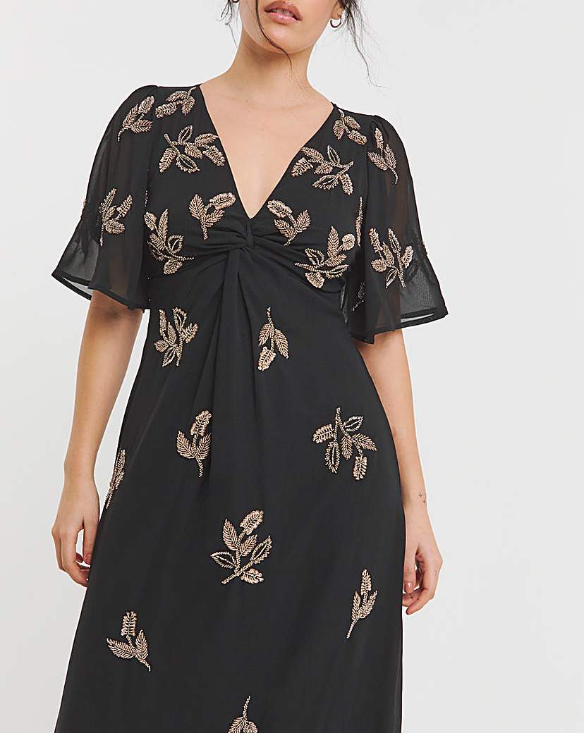 Maya Deluxe Twist Front Embellished Maxi