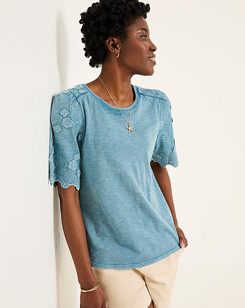 FatFace Broderie Top