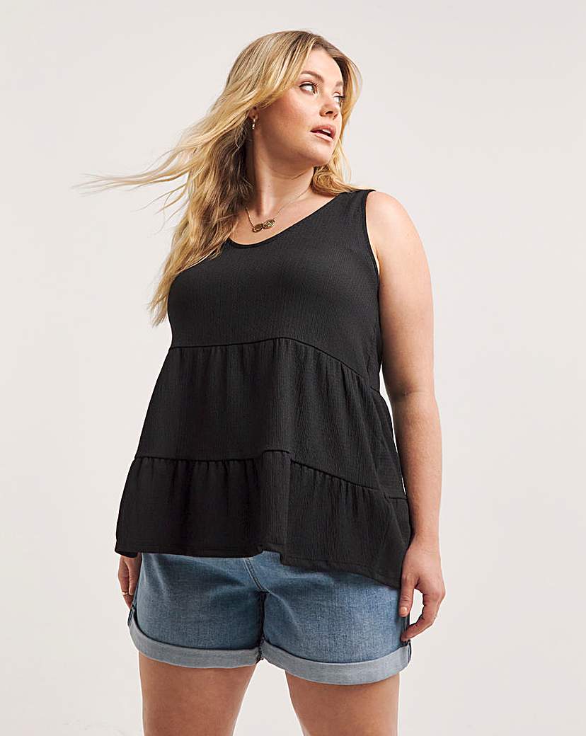 Black Tiered Vest Top