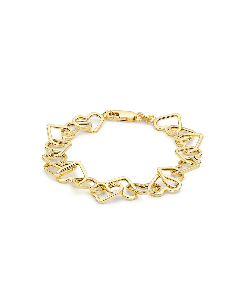 9ct Gold Heart-Link Belcher Bracelet