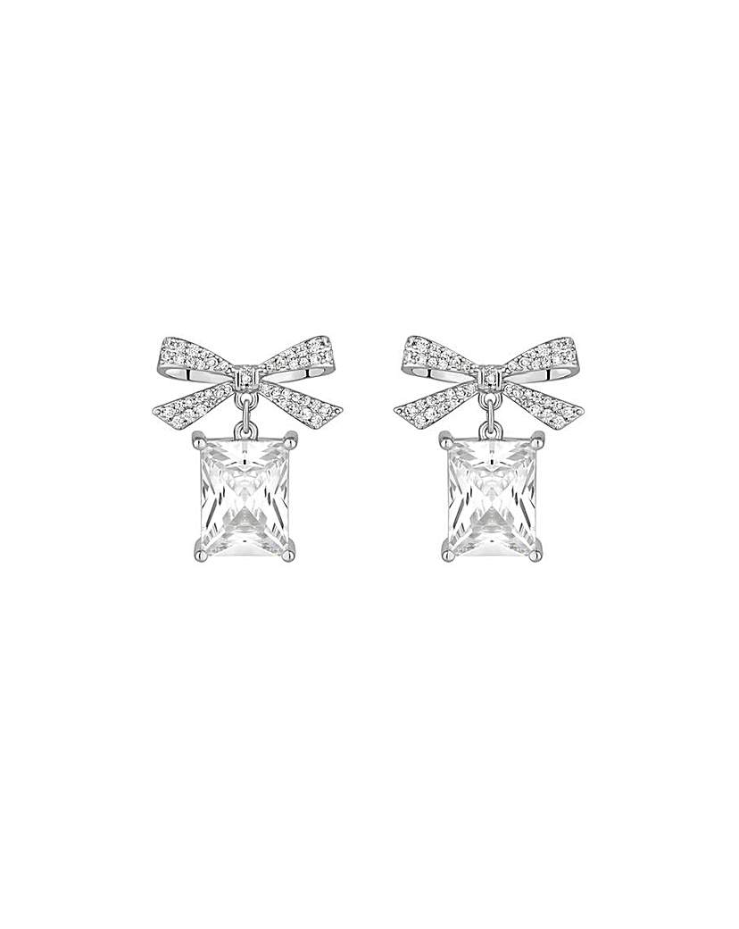 Jon Richard CZ Crystal Bow Earrings