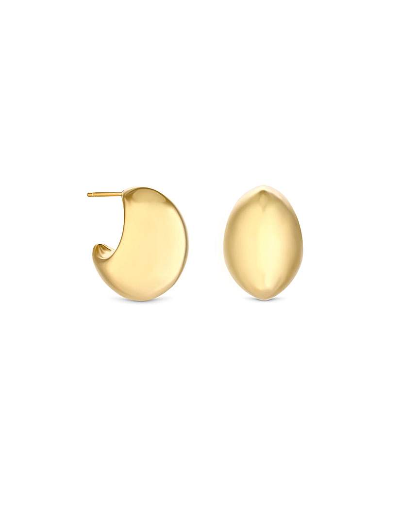 Mood Gold Polished Dome Hoop Earrings