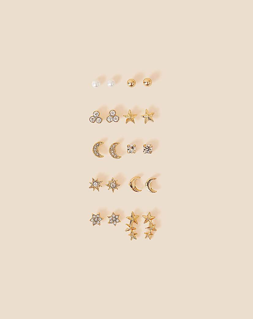 Accessorize Celestial Earrings 10 Pack