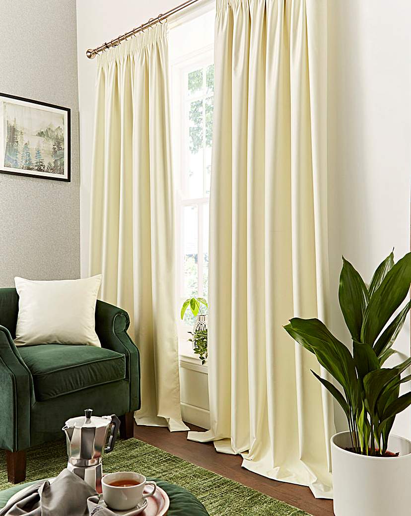 Faux Silk Pencil Pleat Blackout Curtains