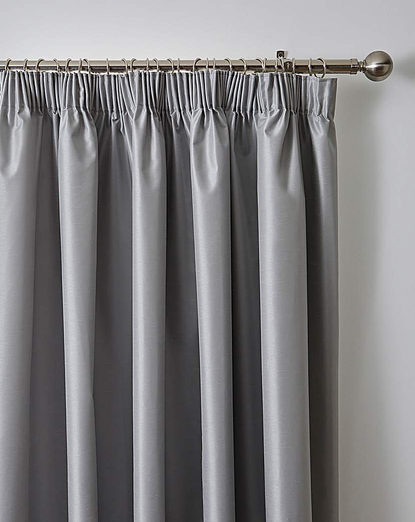 Faux Silk Pencil Pleat Blackout Curtains