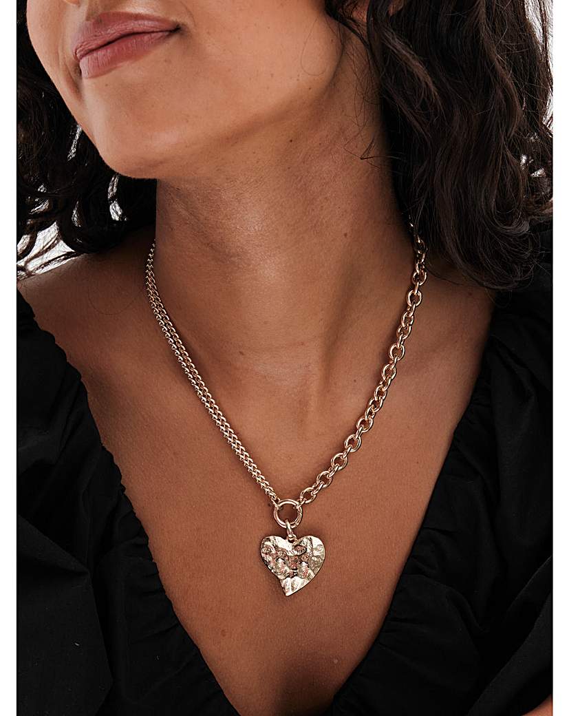 Mood Gold Heart Double Chain Necklace