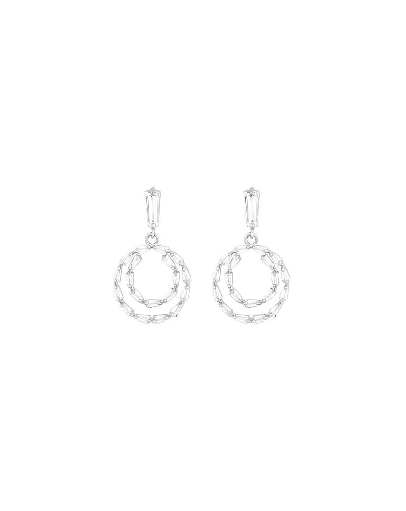 Mood Silver Crystal CZ Drop Earrings