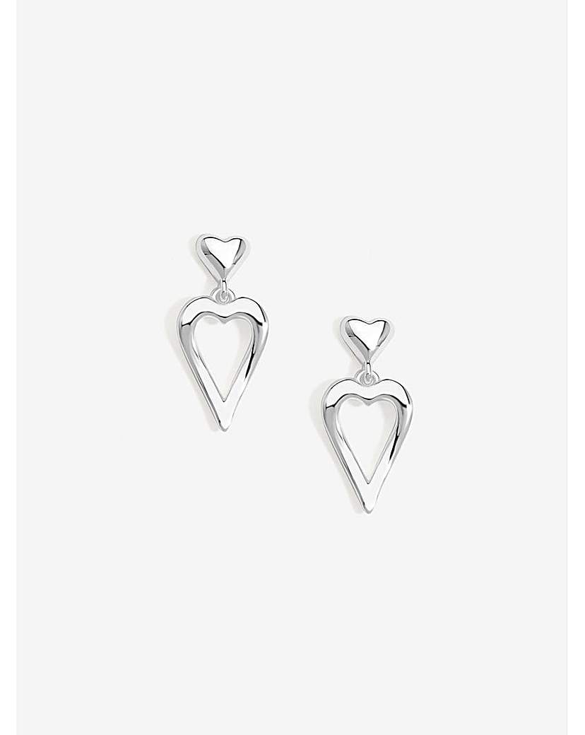 Simply Silver 925 Open Heart Earrings