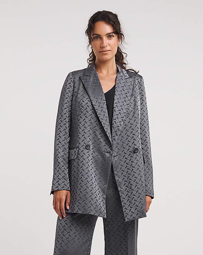 Geo Jaquard Satin DB Blazer