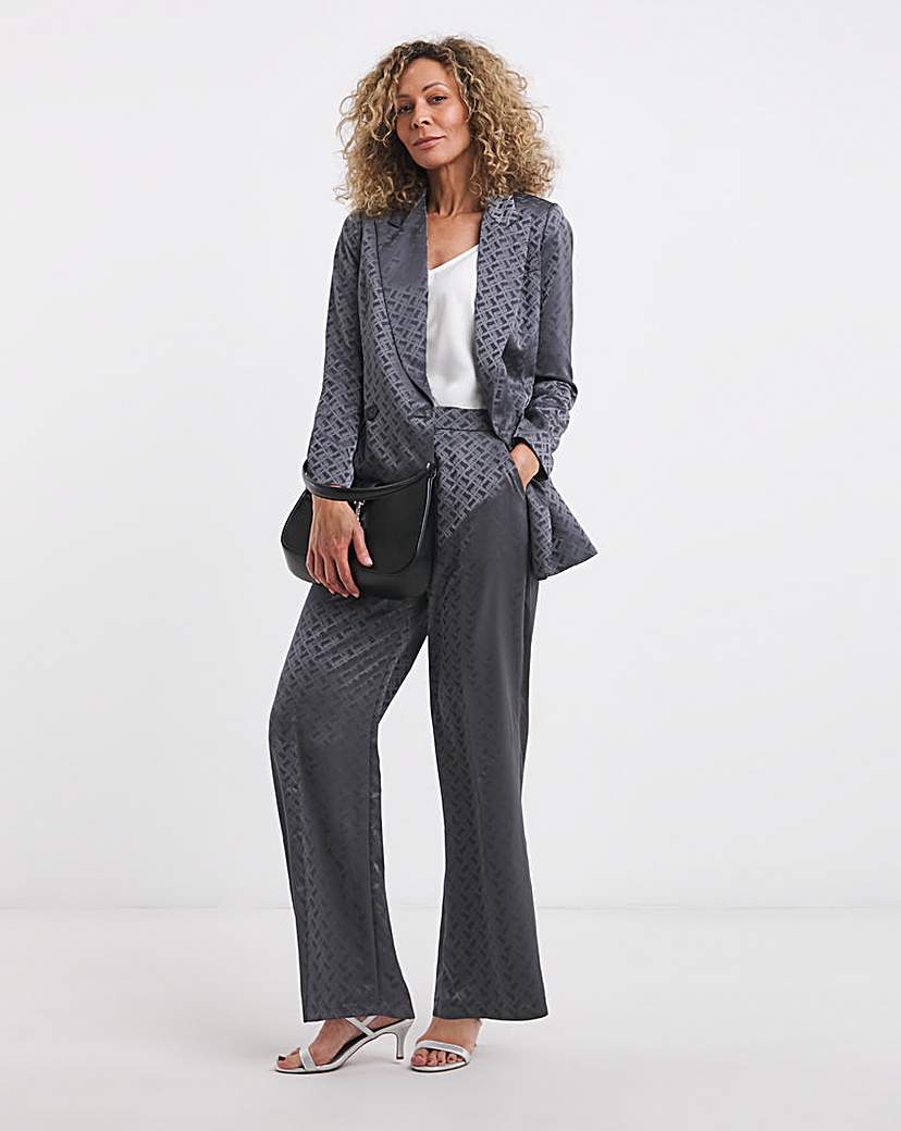 Geo Jaquard Satin Wide Leg Trousers