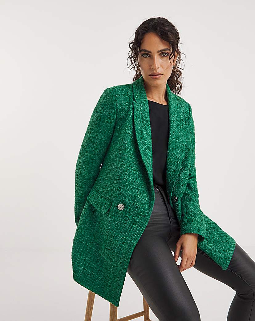 Easy Double Breasted Boucle Blazer