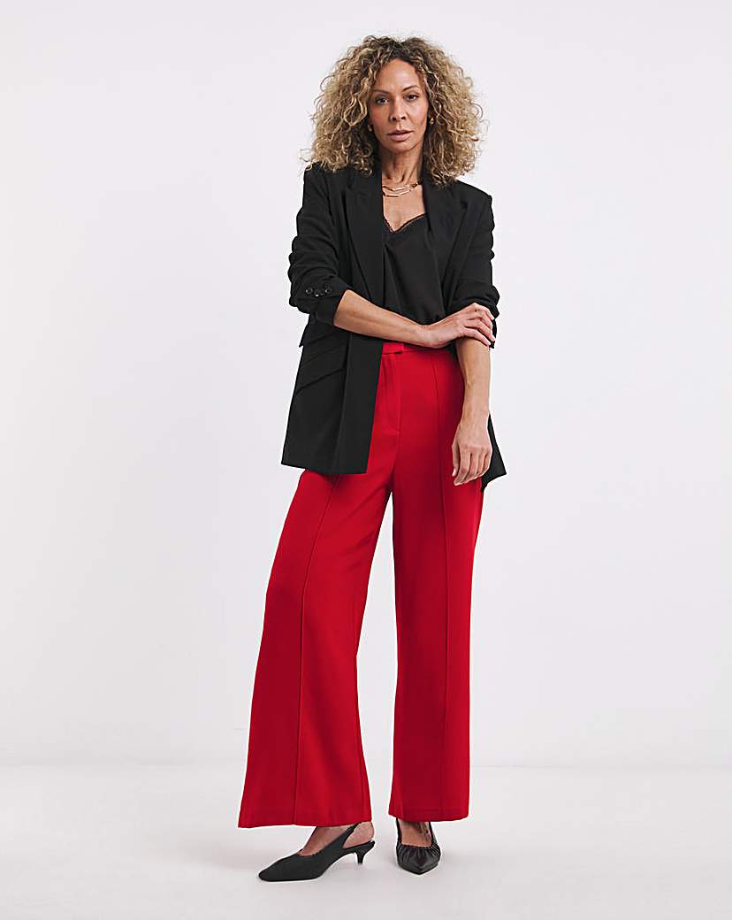 Satin Back Crepe Wide Leg Trouser