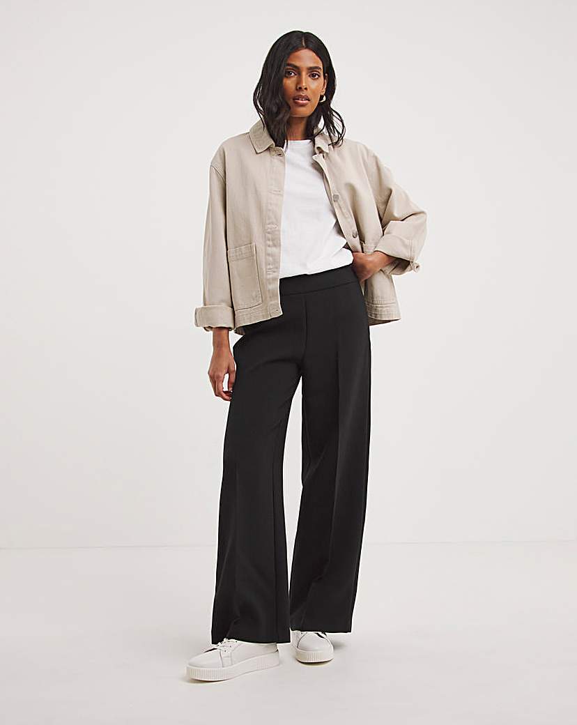 Wide Leg Crepe Trousers