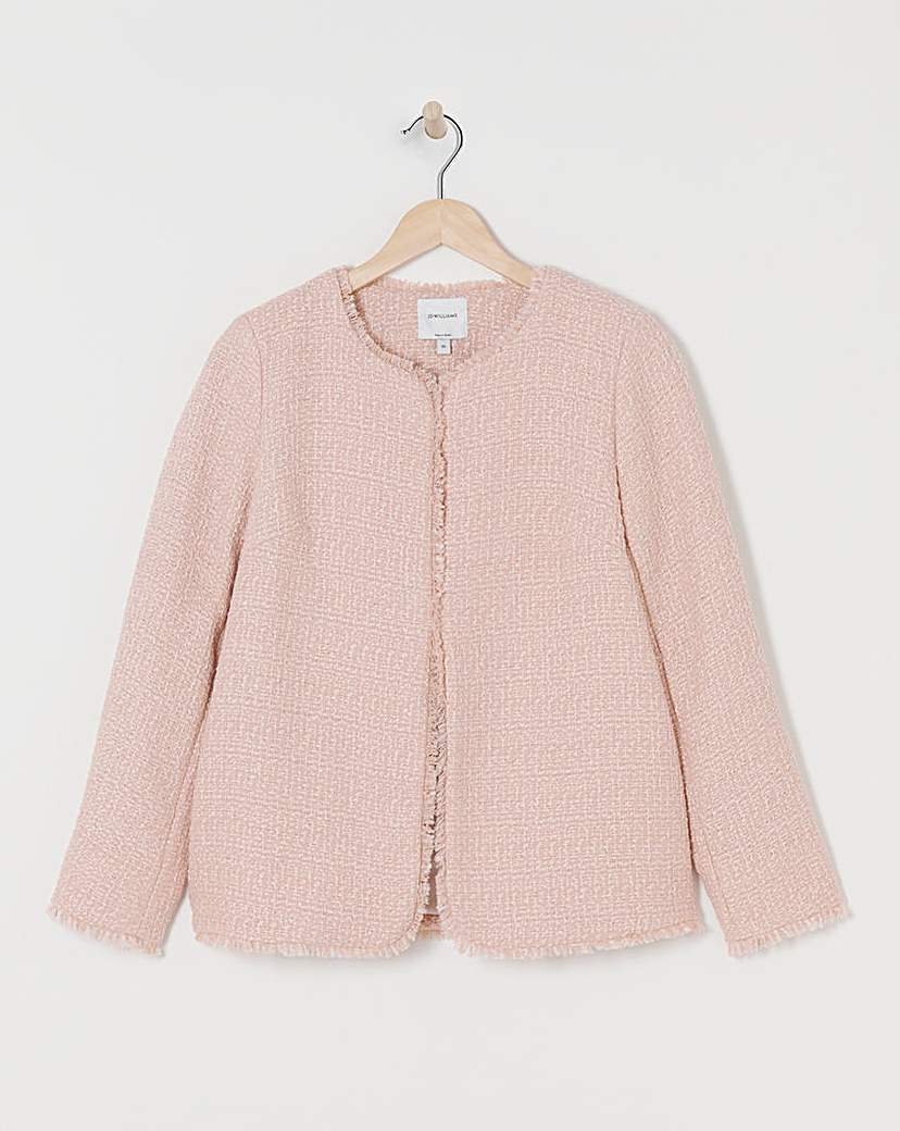 Collarless Boucle Blazer