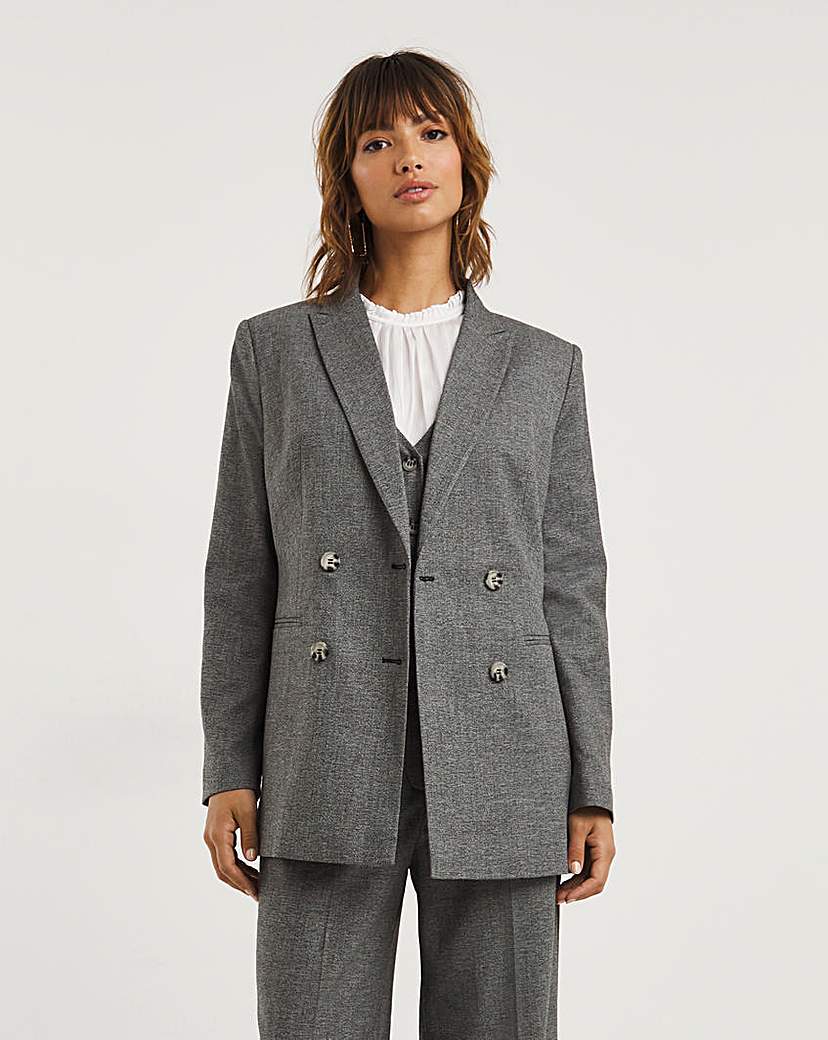 Charcoal Marl Double Breasted Blazer