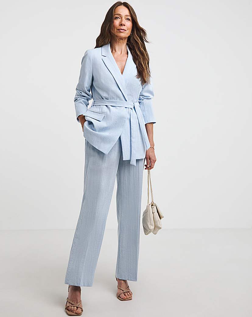 Sky Blue Wide Leg Trousers