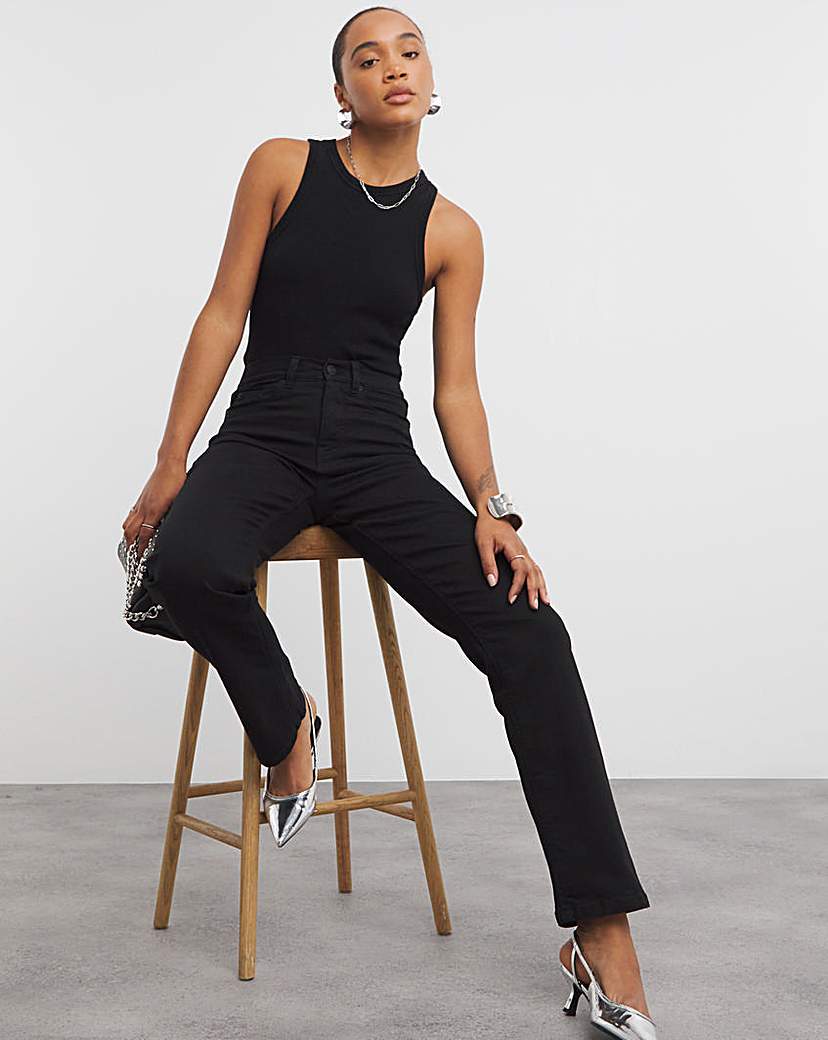 New In - 24/7 Black Straight Leg Jeans