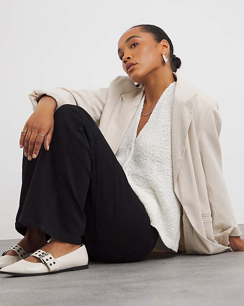 New In - 24/7 Black Wide Leg Jean