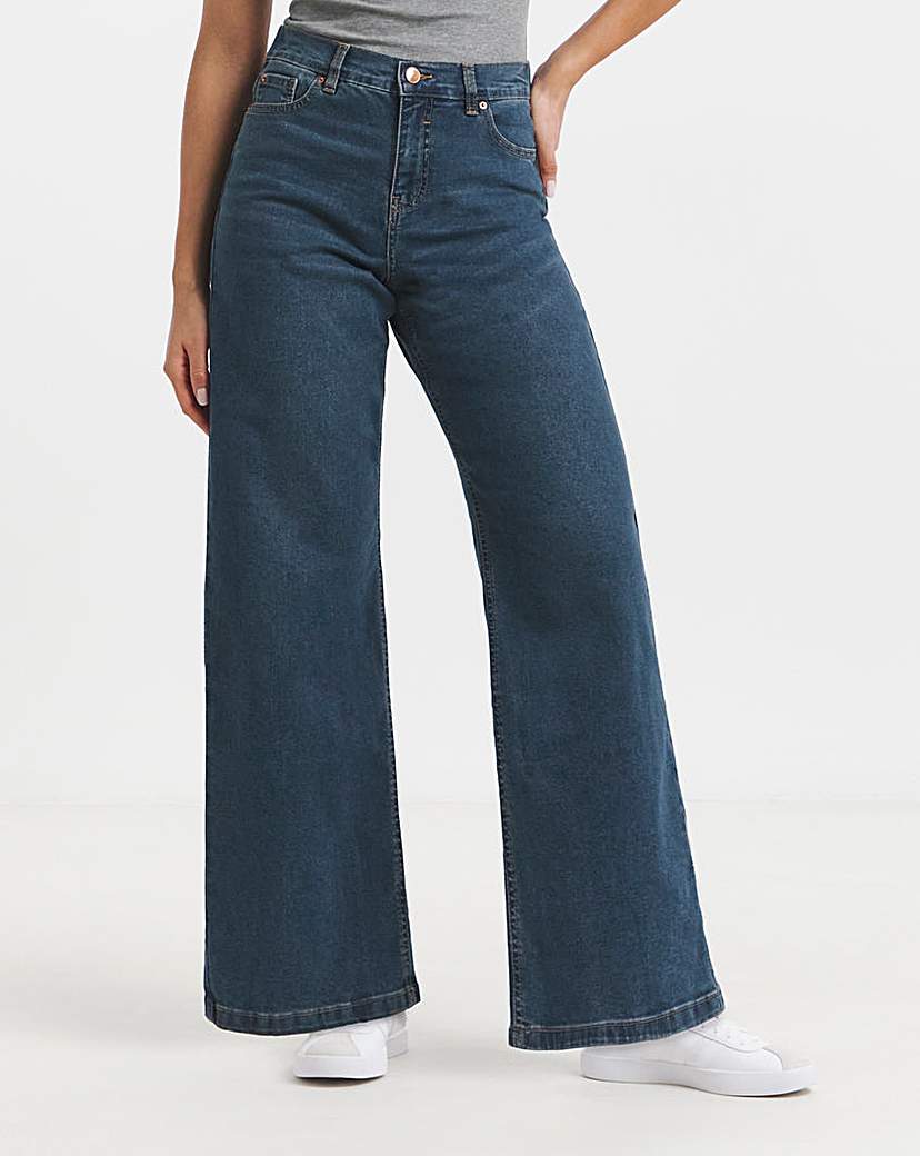 Blue Simply Be 24/7 Wide Leg Jeans