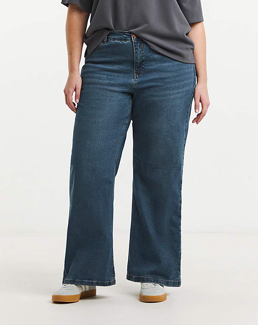 Blue Simply Be 24/7 Wide Leg Jeans