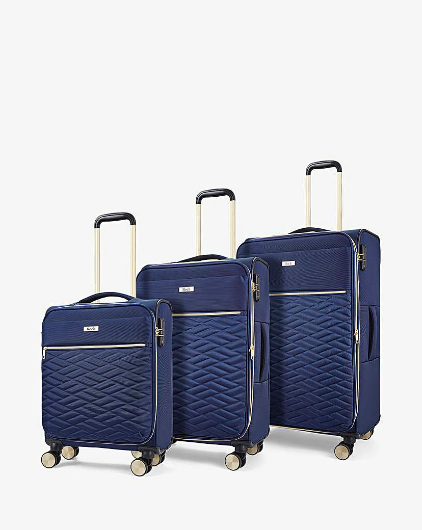 Rock Sloane 3pc Suitcase Set Navy