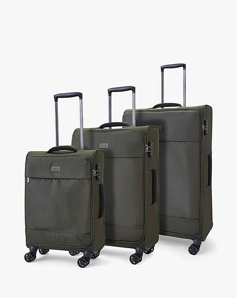 Rock Paris 3pc Suitcase Set Olive Green