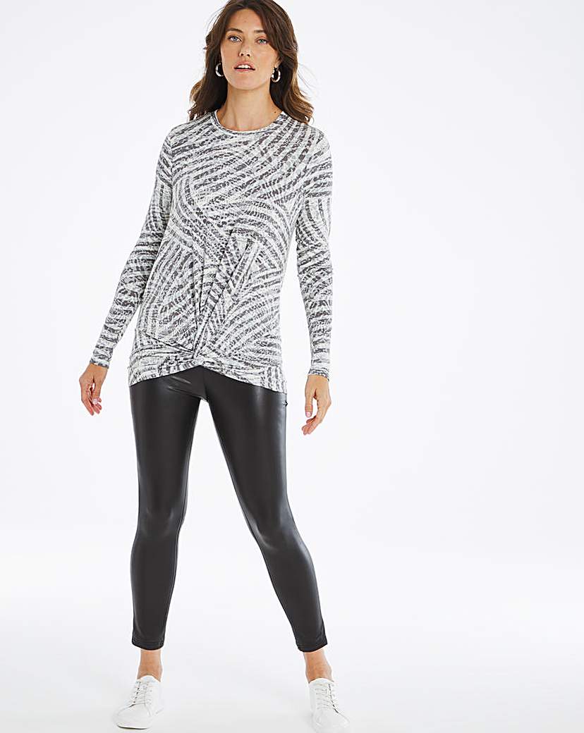 Image of Animal Print Knot Front Top