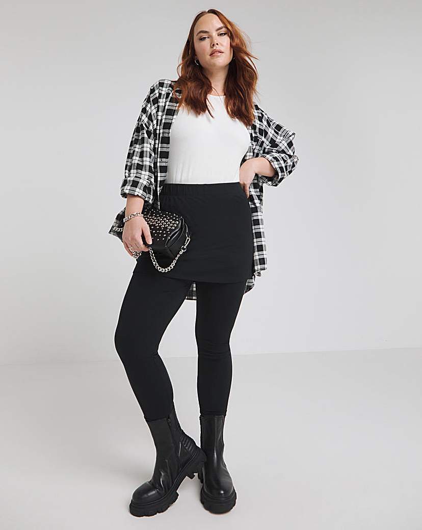 Lasca Attached Skirt Swim Leggings - Black - Poplook.com