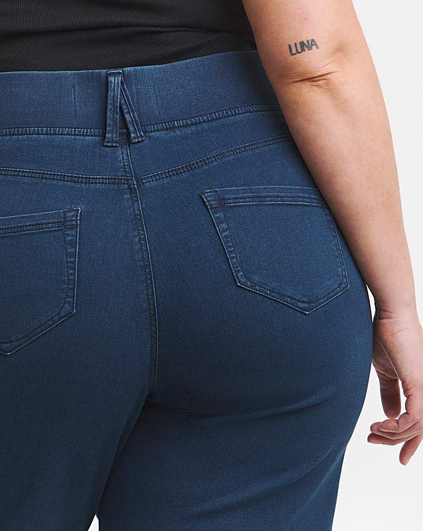 Dark Blue Wide Pull On Jeggings