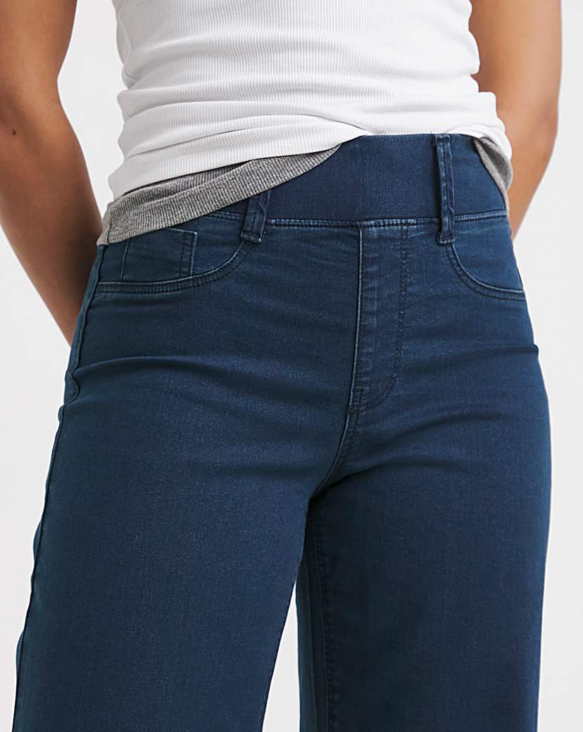 Dark Blue Wide Pull On Jeggings