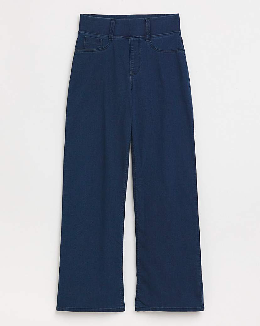 Dark Blue Wide Pull On Jeggings