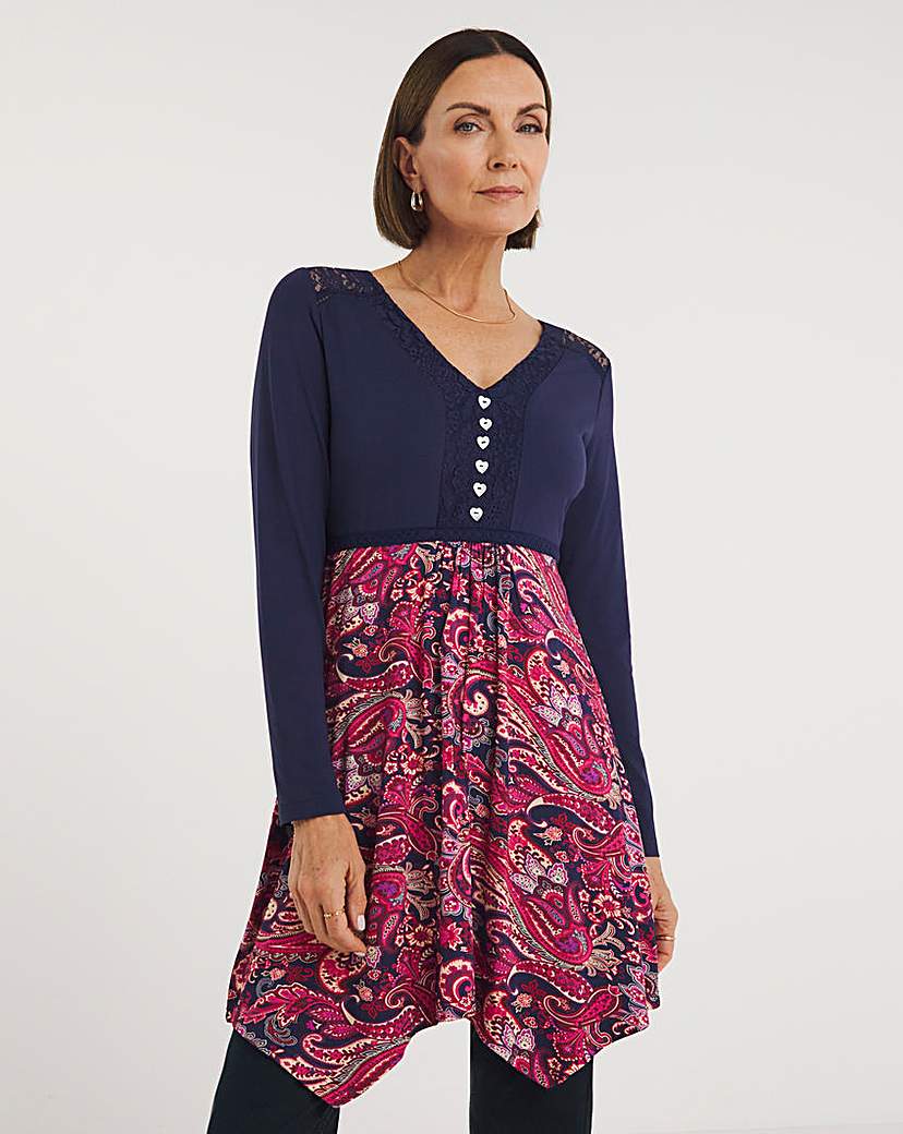 Joe Browns Navy Printed Paisley Tunic