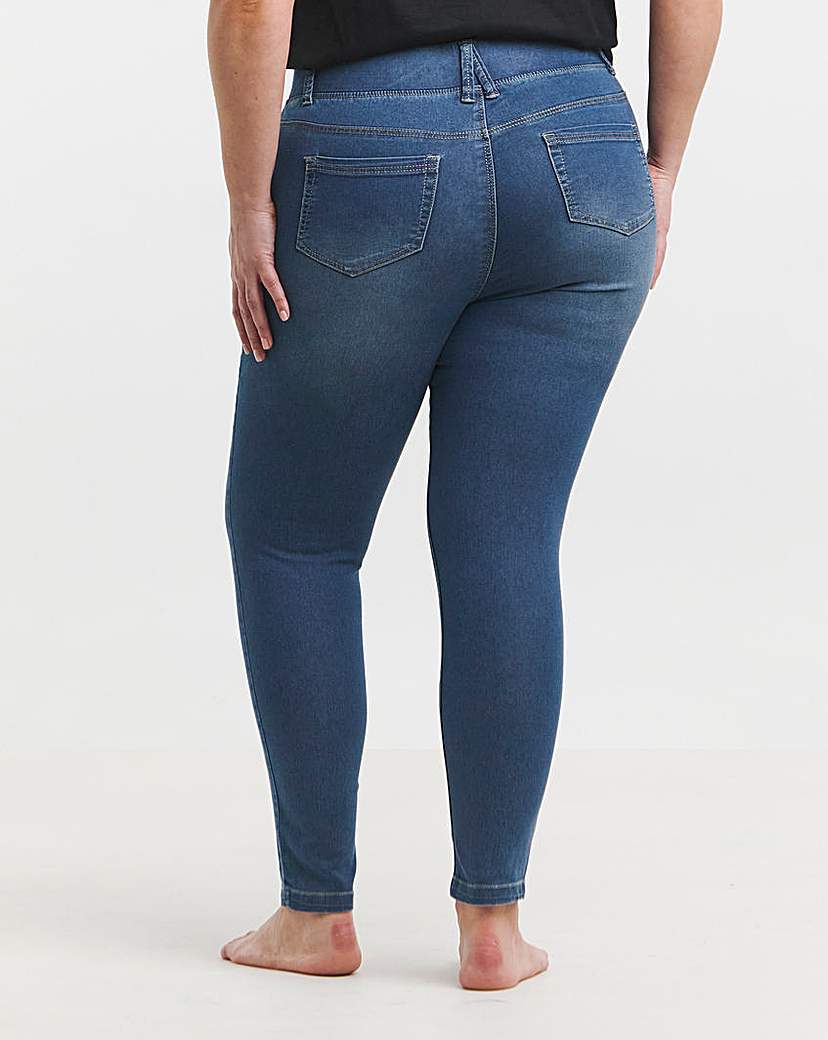 Mid Wash Skinny Pull On Jeggings