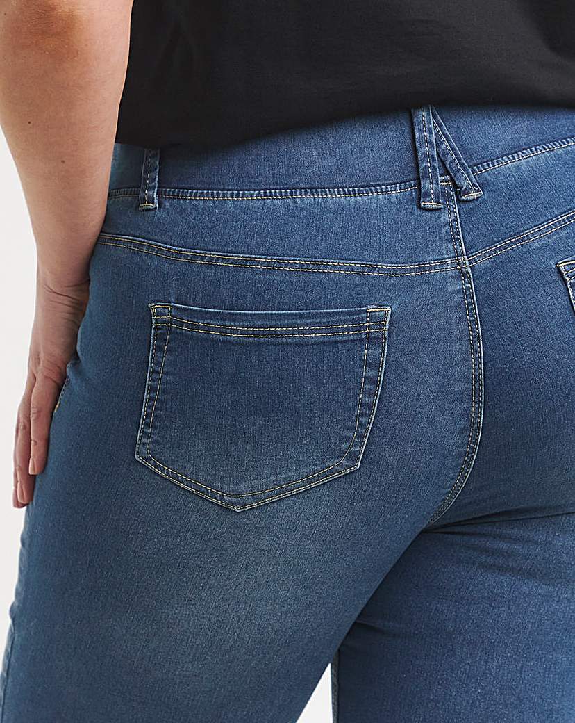 Mid Wash Skinny Pull On Jeggings