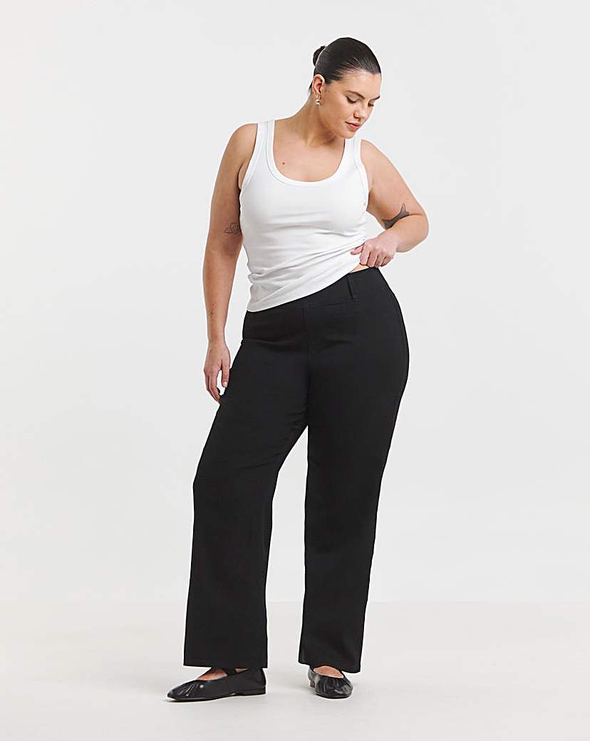 Black Wide Pull On Jeggings