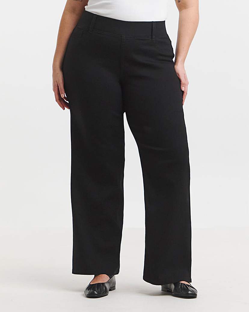 Black Wide Pull On Jeggings