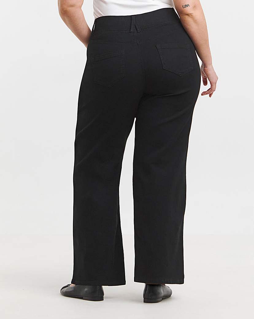 Black Wide Pull On Jeggings